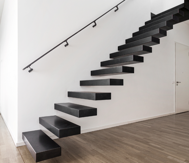Einläufige Kragarmtreppe