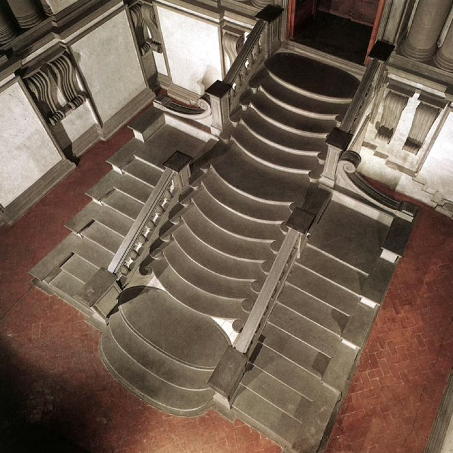 michelangelos treppe in der biblioteca laurenziana in florenz